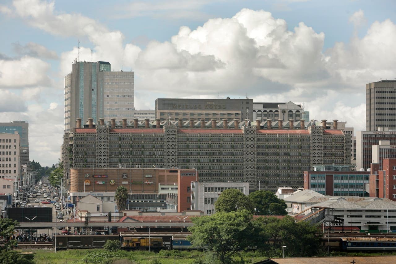 The Eastgate Centre and office buildings in central Harare